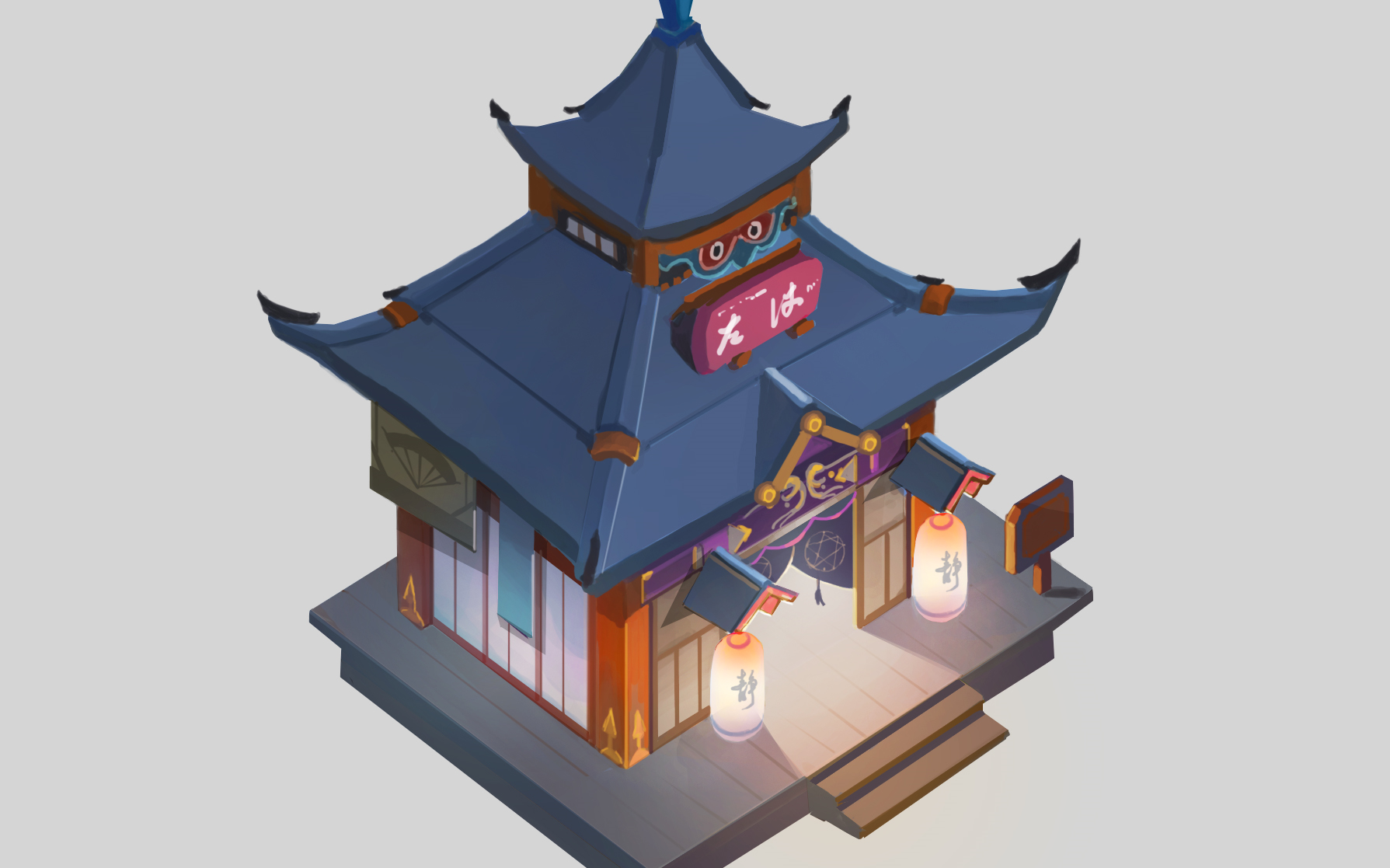 别人的一小时——q版和风建筑