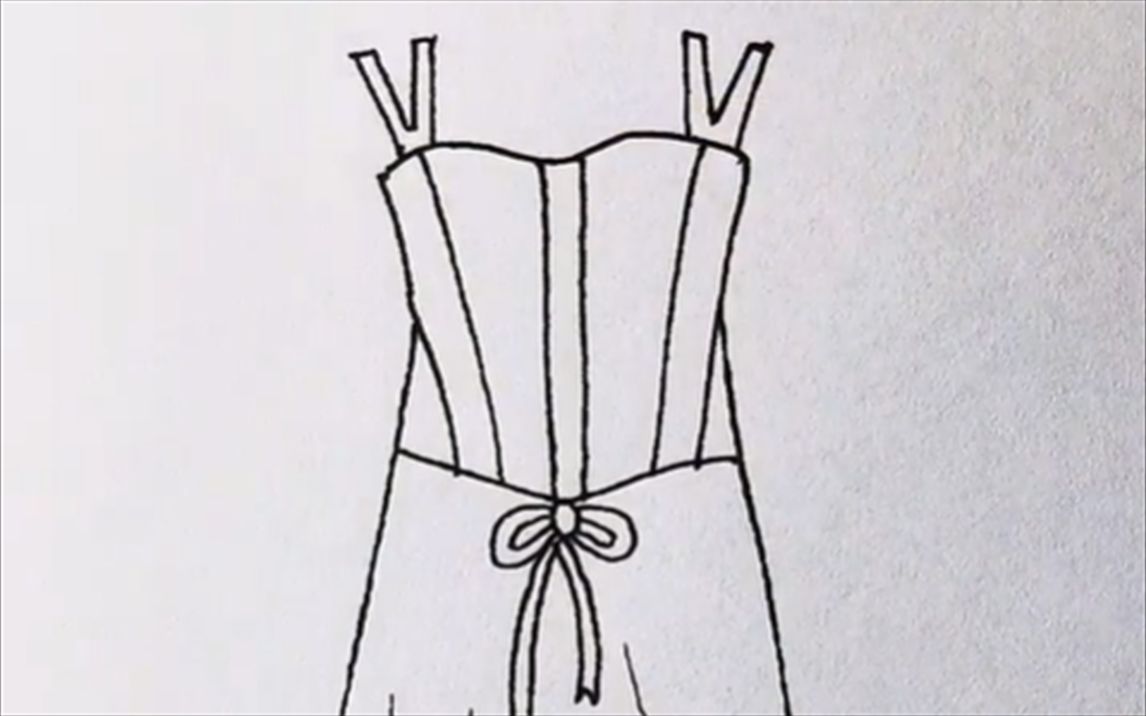吊带裙怎么画简笔画图片