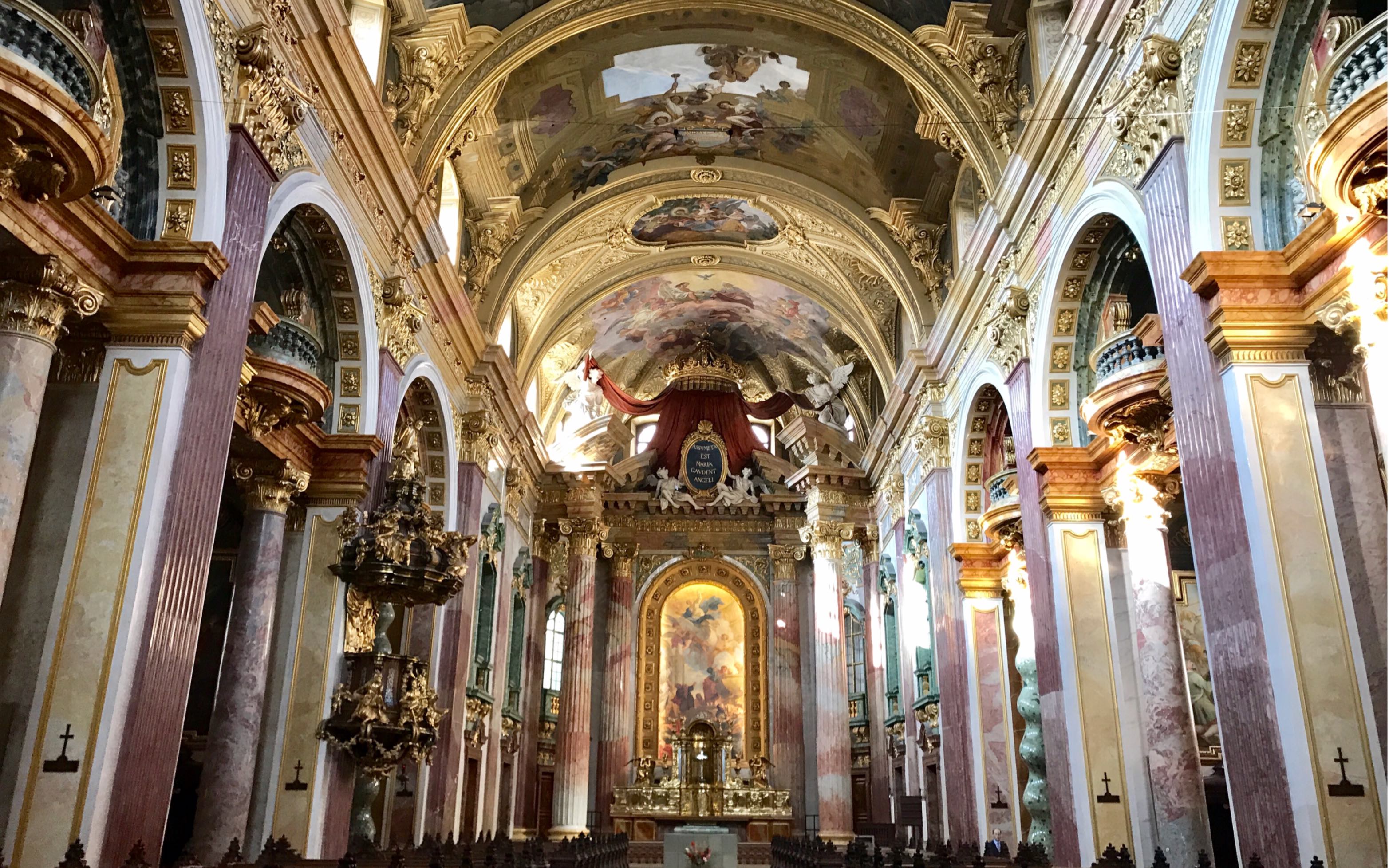 奥地利维也纳一日游金色大厅斯蒂芬教堂耶稣会教堂百水公寓美景宫