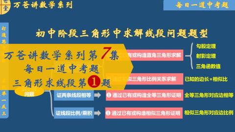 万爸课堂第9集 万爸讲数学系列之每日一道中考题 三角形求线段3 有难度题 哔哩哔哩 Bilibili