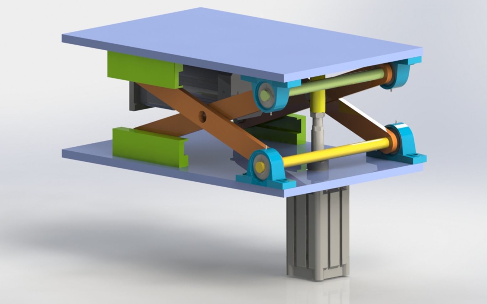 如何设计一台气缸顶升剪叉机构?难点在于整体的受力分析!