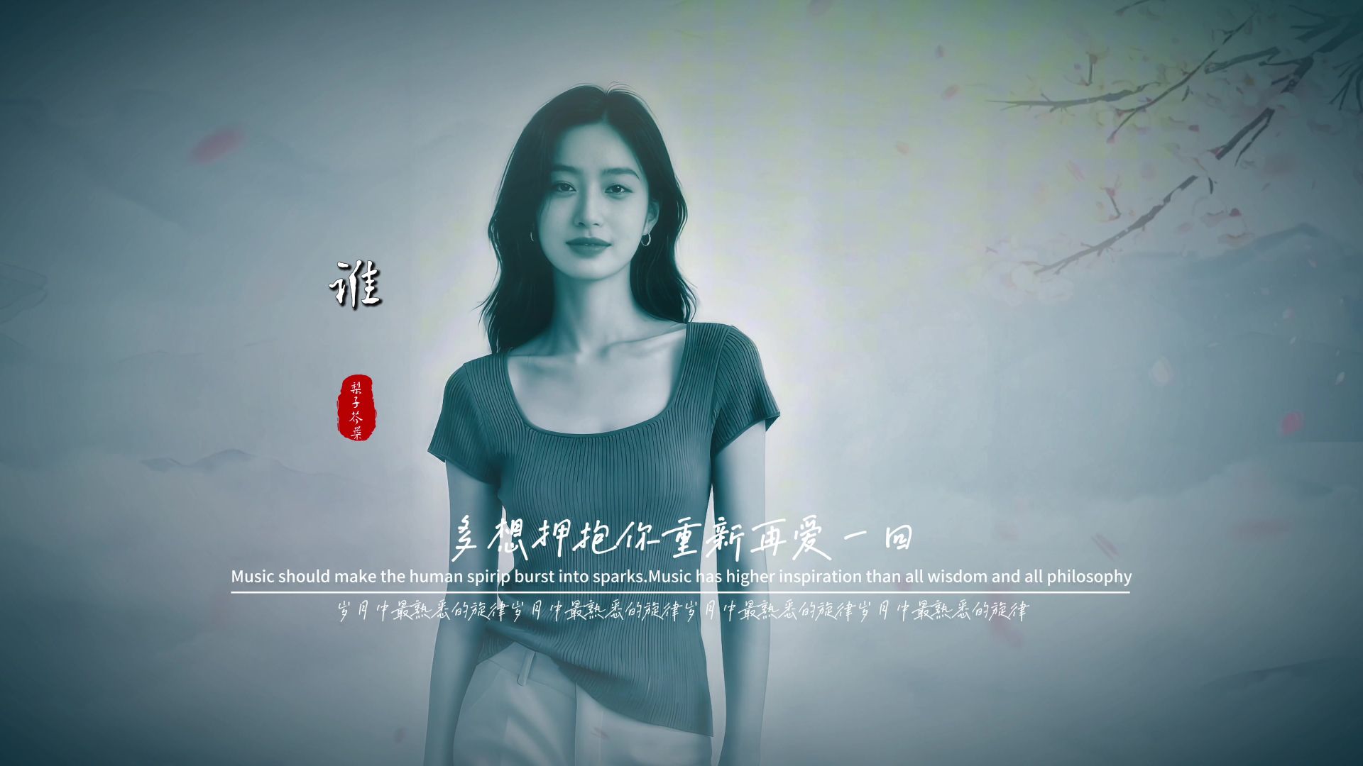 梨子芥菜&戚悦《谁》无损音质完整版饭制MV「男女扎心合唱版」