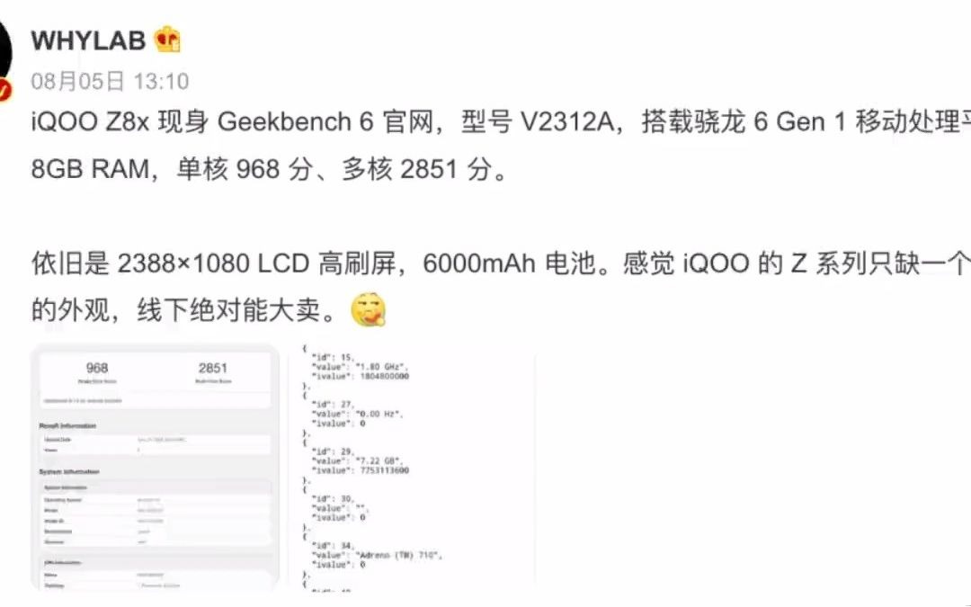 闪回科技iQOO Z8x配置曝光,骁龙6芯片/6000mAh超大电池 iQOO手机 iQOOz8x 手机 闪回资讯哔哩哔哩bilibili