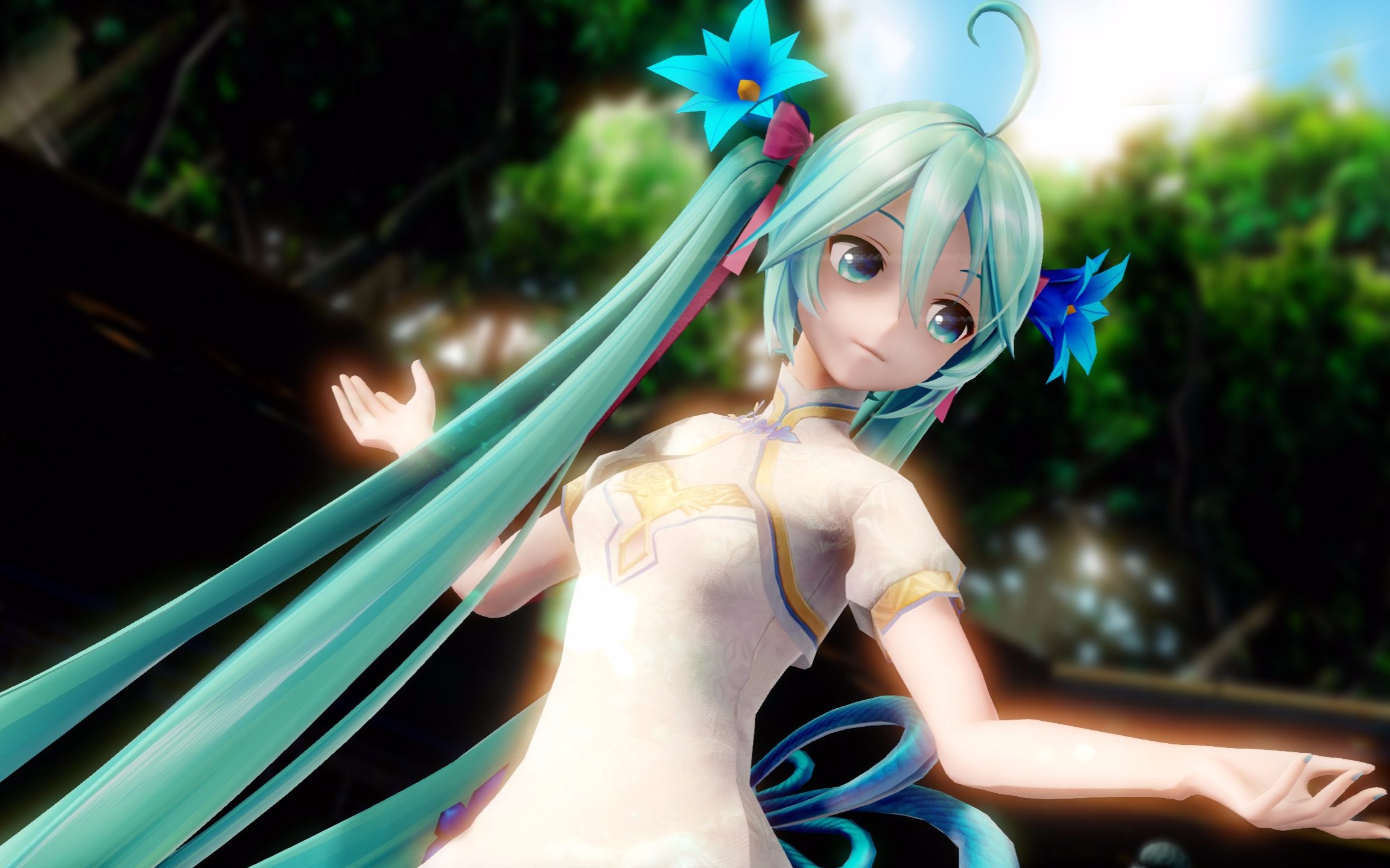 初音未来壁纸 旗袍图片