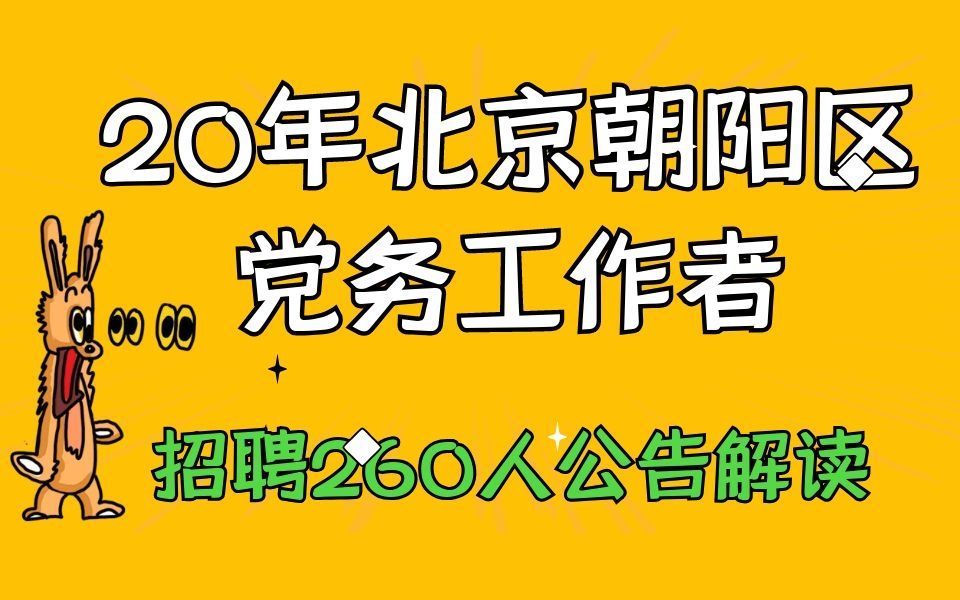 20年北京朝阳区党务工作者招聘260人公告解读哔哩哔哩bilibili