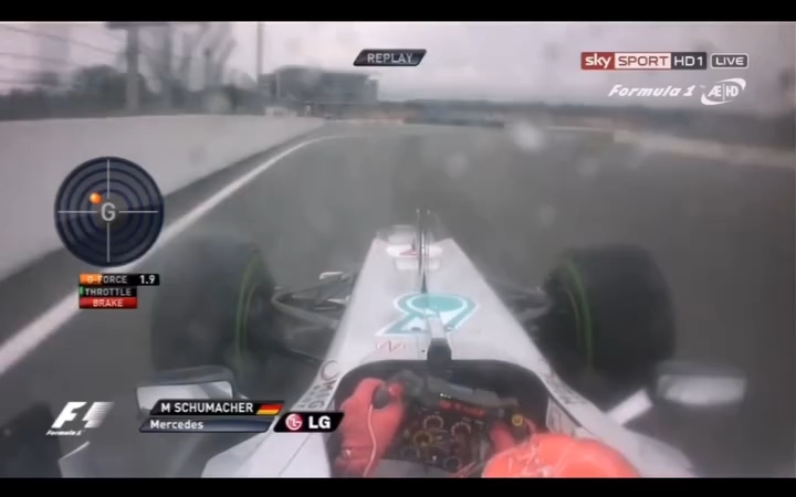 2012年舒马赫在霍根海姆赛道的失控上墙