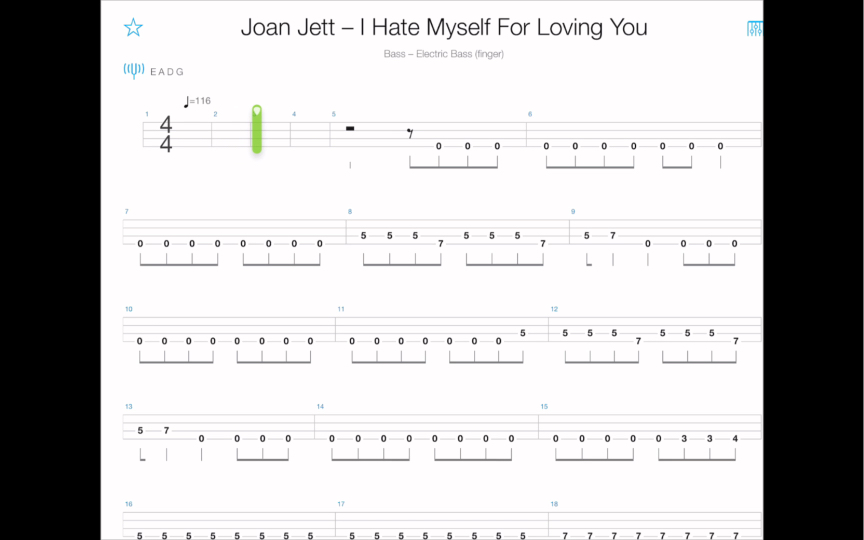 [图]I Hate Myself For Loving You -by Joan Jett（bass tab）