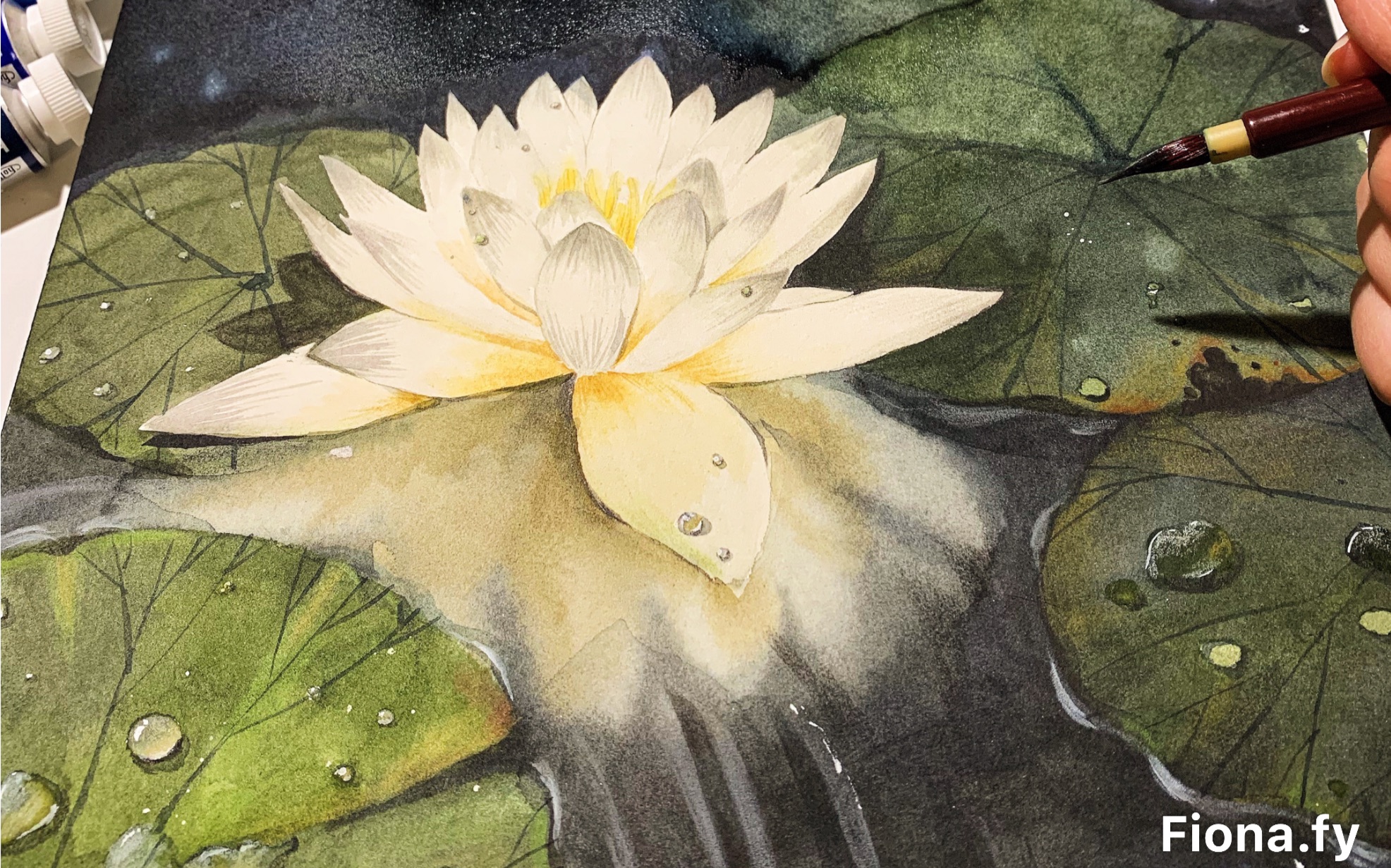 活动作品水彩水彩教程睡莲