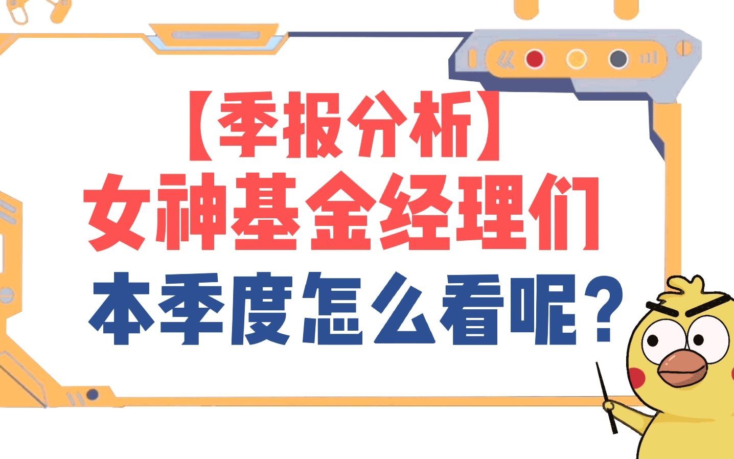 【季报分析】女神基金经理们本季度怎么看呢?哔哩哔哩bilibili