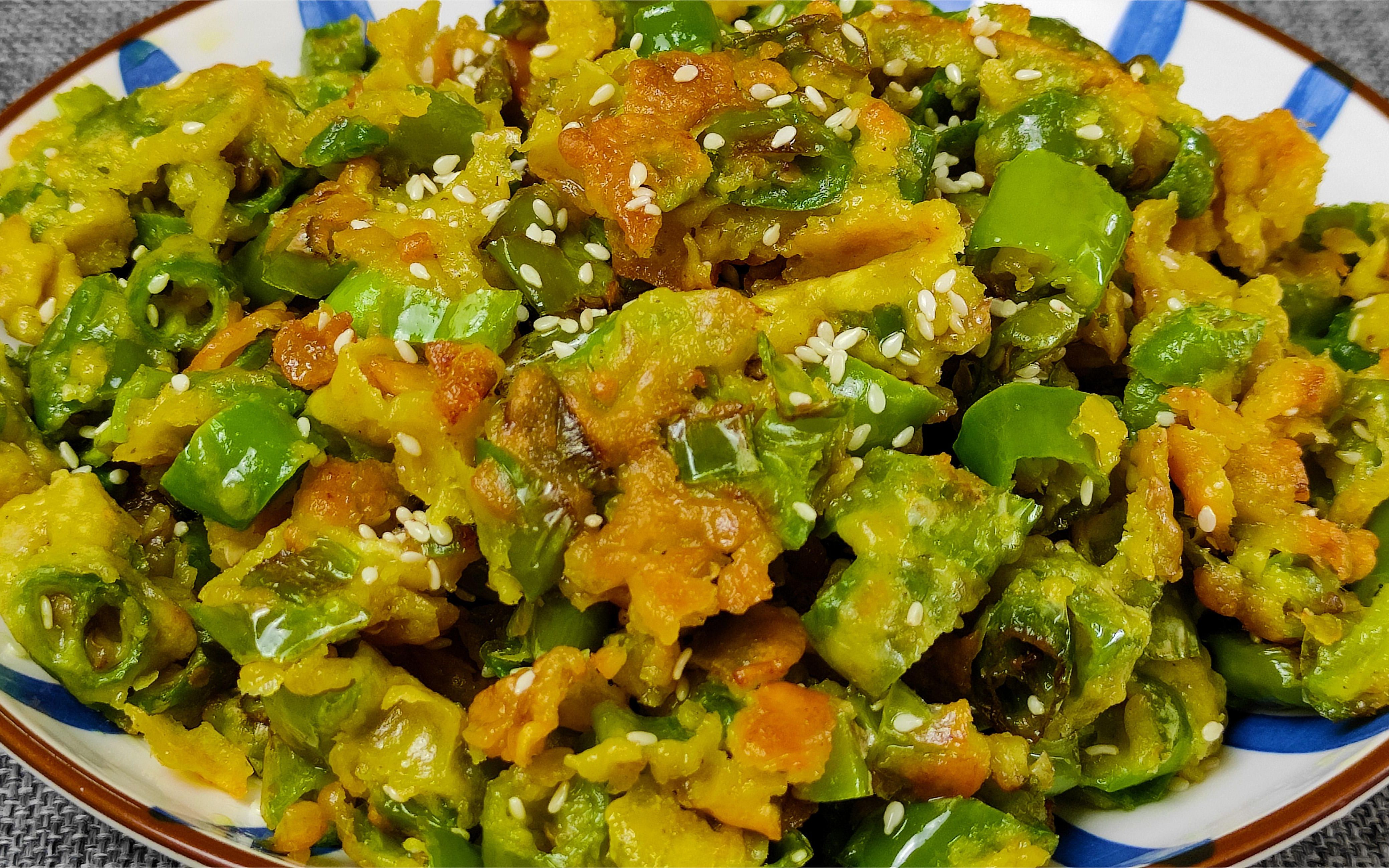 民间特色家常菜:面炕辣椒,学会出锅家人都说香,下饭又解馋