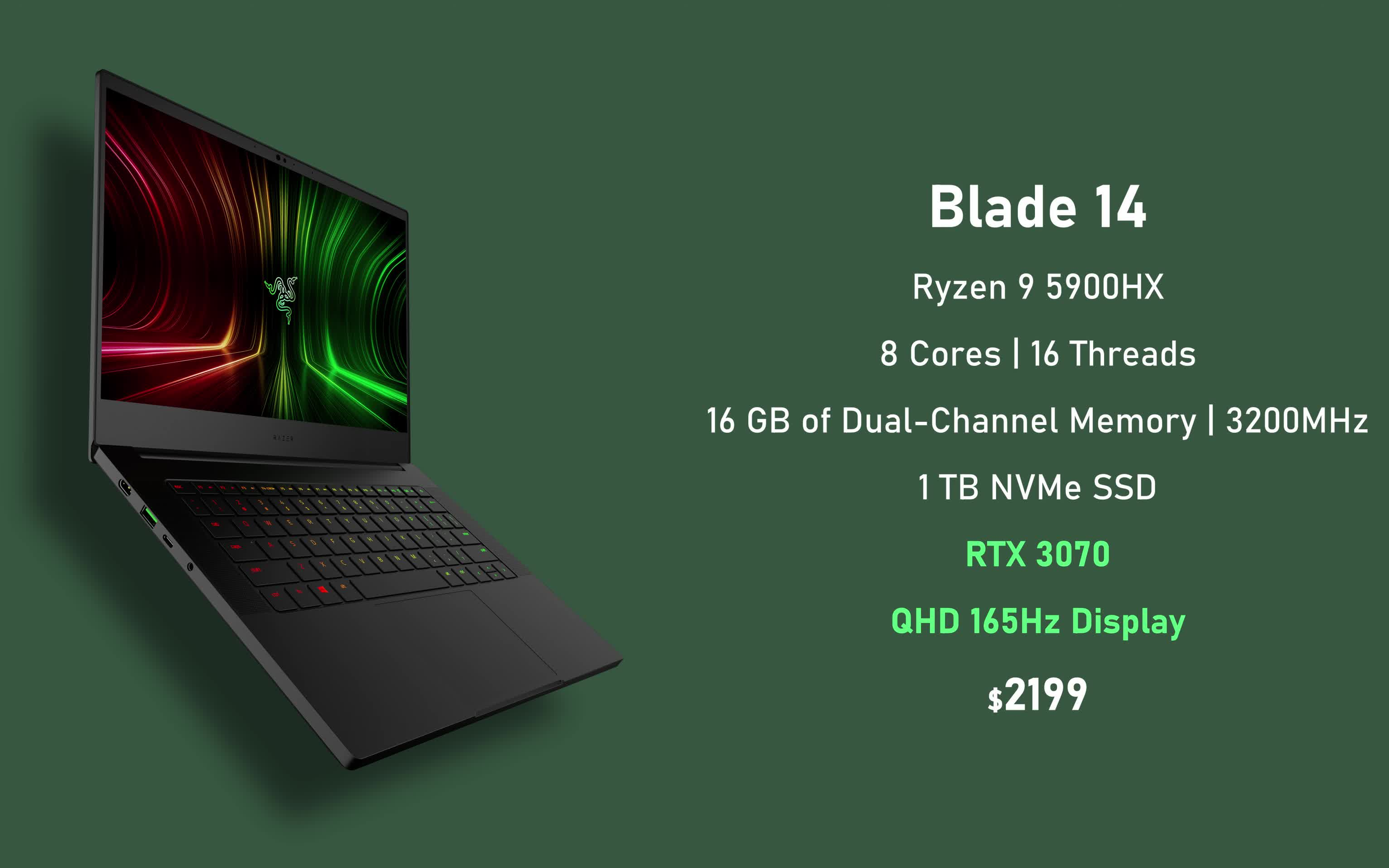 razer blade 14 笔记本&amd ryzen 9 5900hx