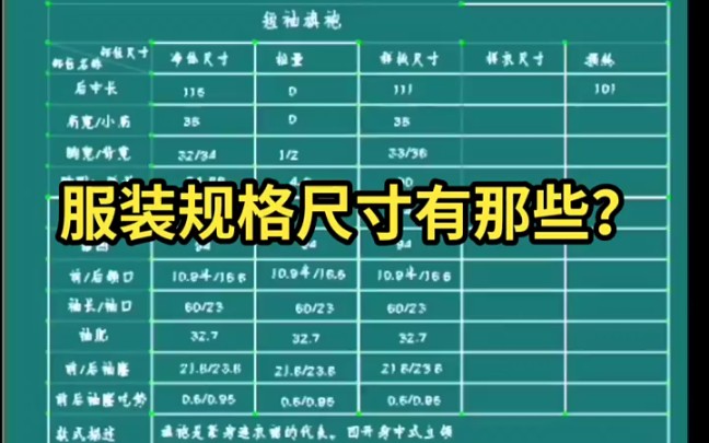 服装规格尺寸有那些?哔哩哔哩bilibili