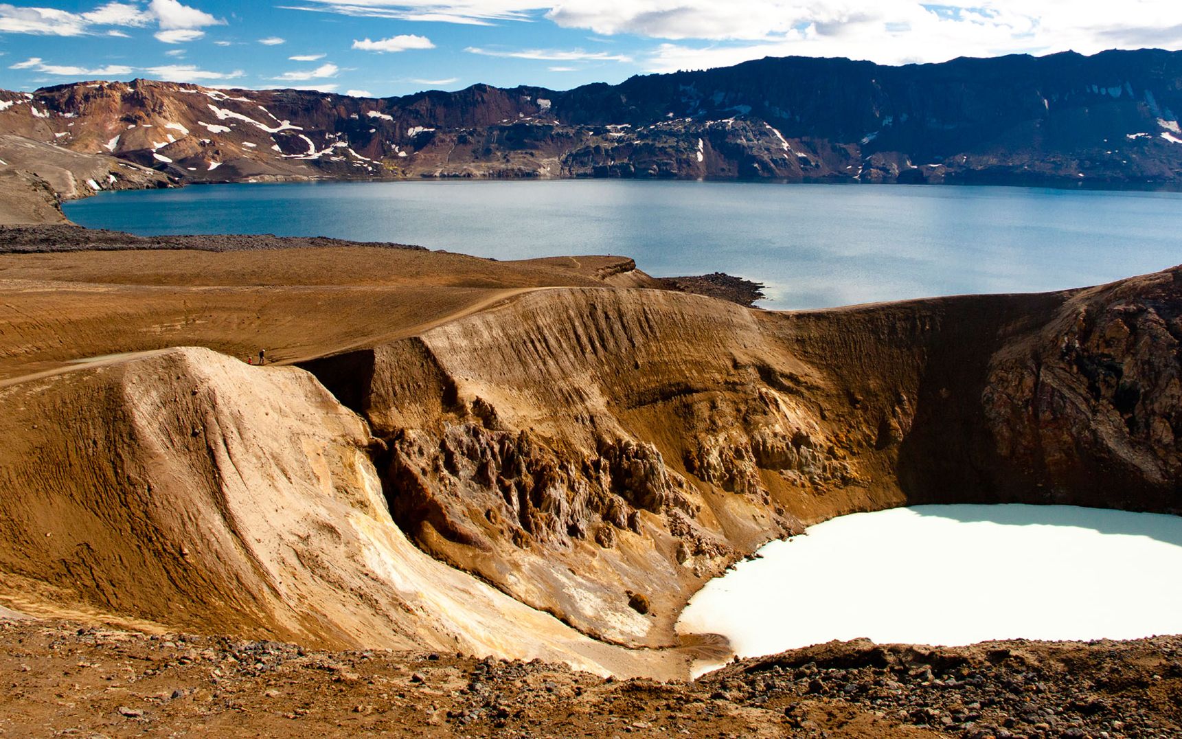 阿斯恰火山湖航拍