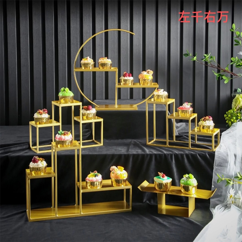 金色甜品台摆件展示架套装欧式创意蛋糕点心架自助餐冷餐茶歇摆台