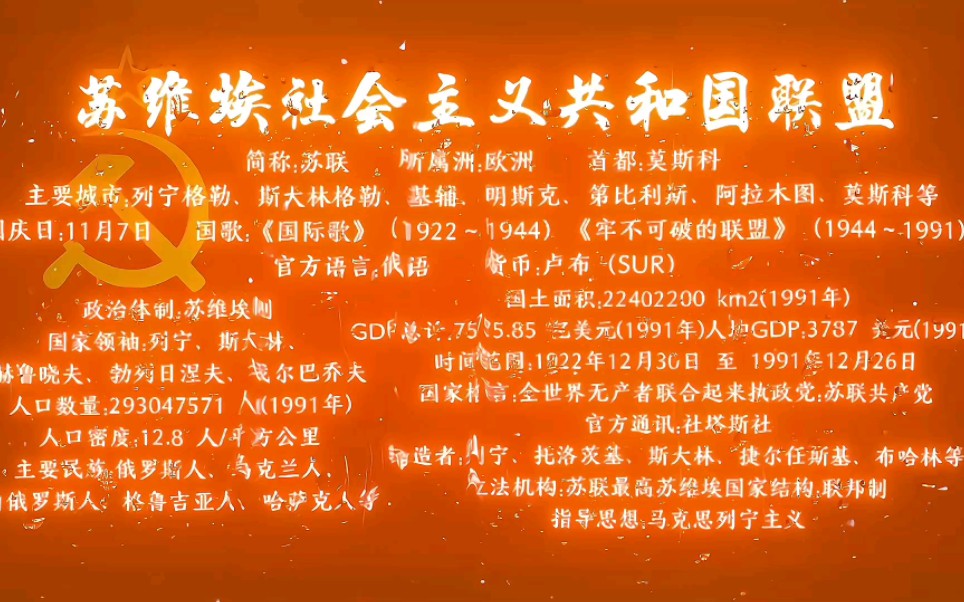 1922年12月30日,也就是100年前的今天苏联成立,对于这个国家,我们要辩证看待哔哩哔哩bilibili