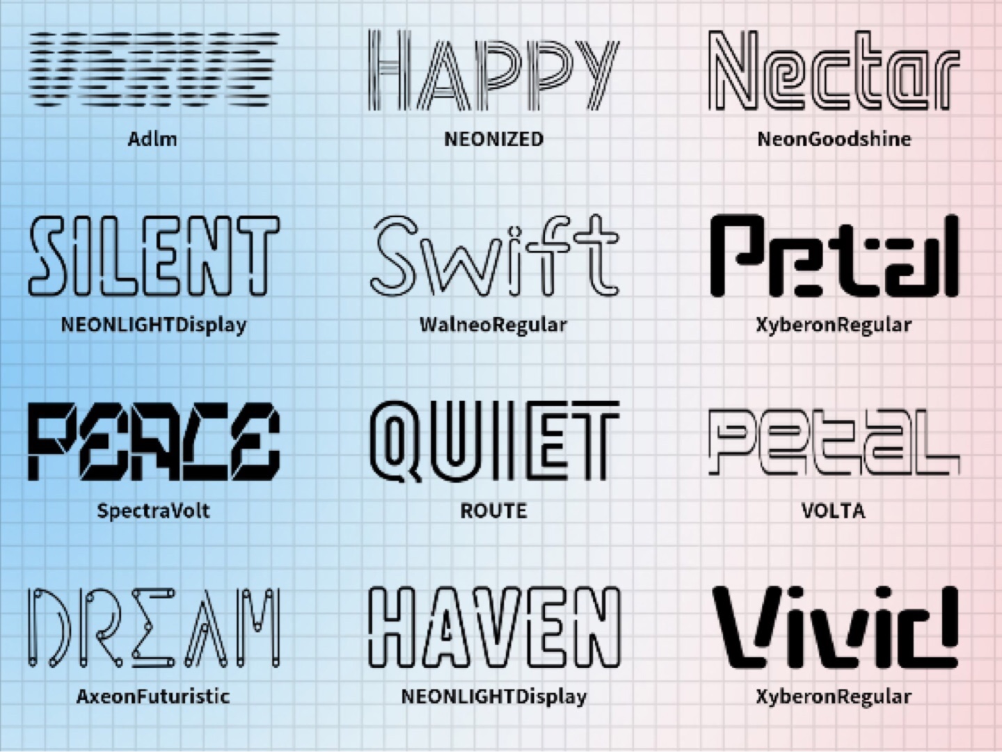 线条风格英文字体