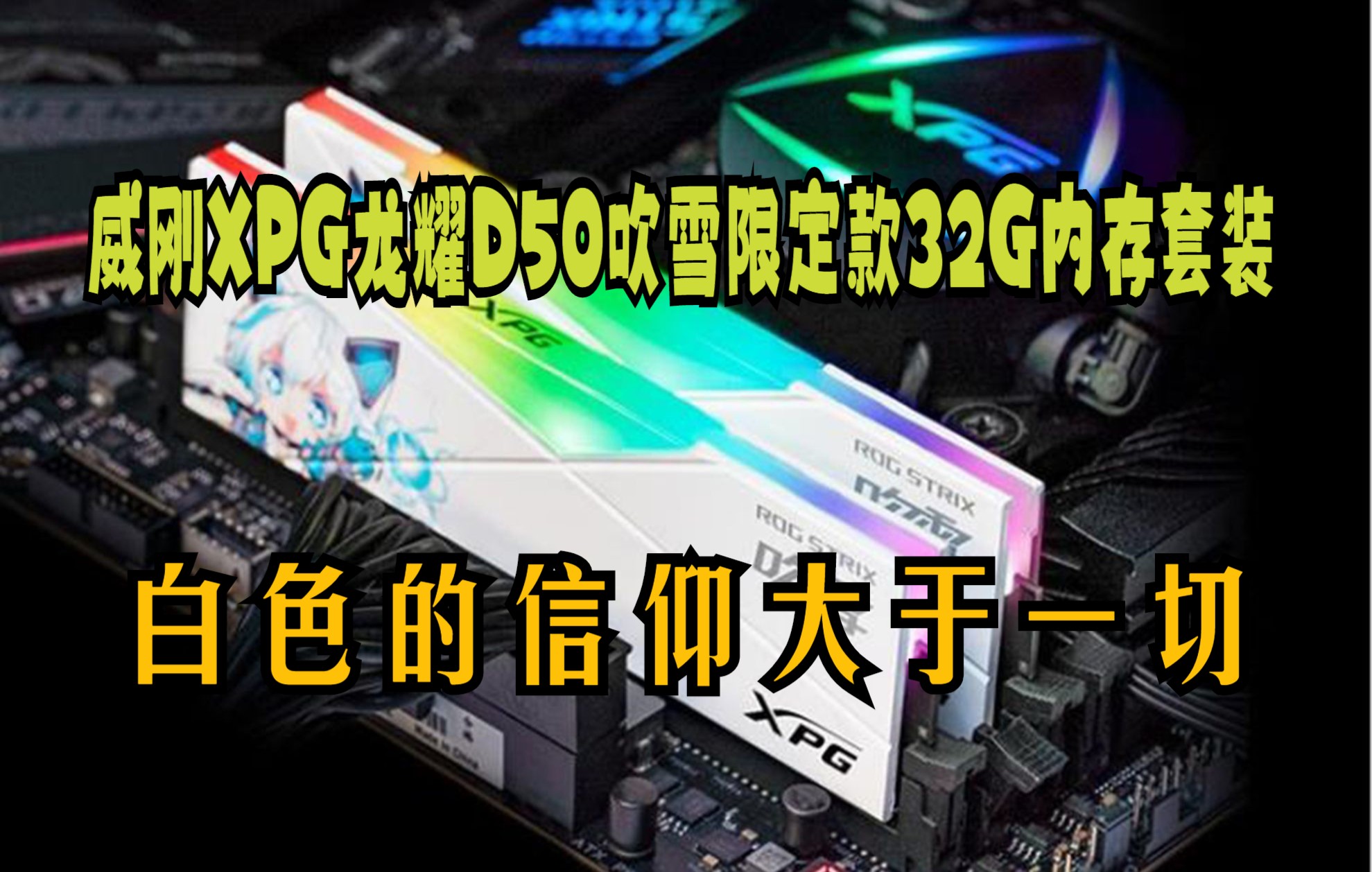 威刚(ADATA) XPG 龙耀 D50 吹雪限定款 DDR4 3600 RGB吹雪联名主板内存 DDR4 3600 16*2 32G套装哔哩哔哩bilibili