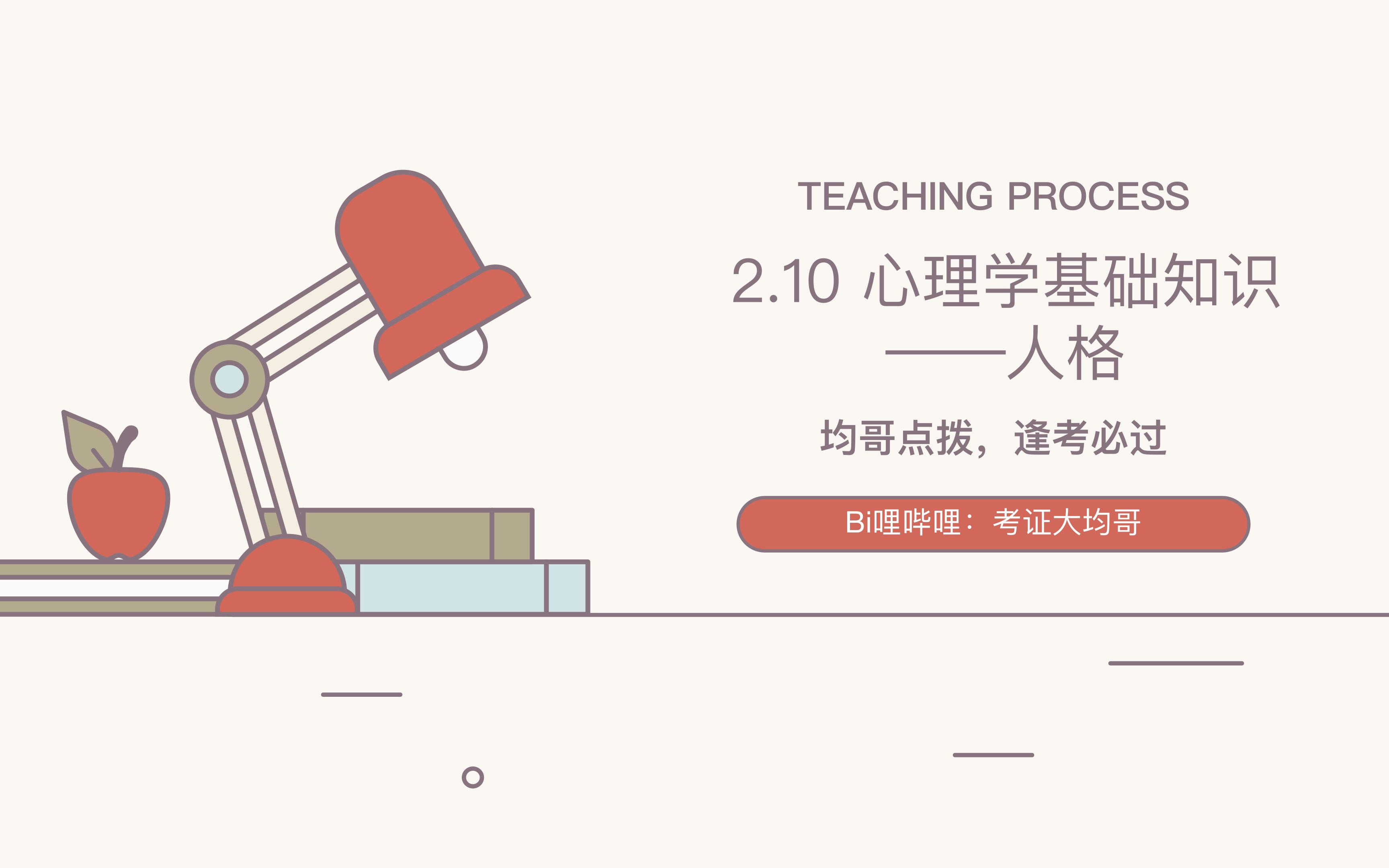 [图]教资科目二2.10心理学基础知识-人格+考题精讲