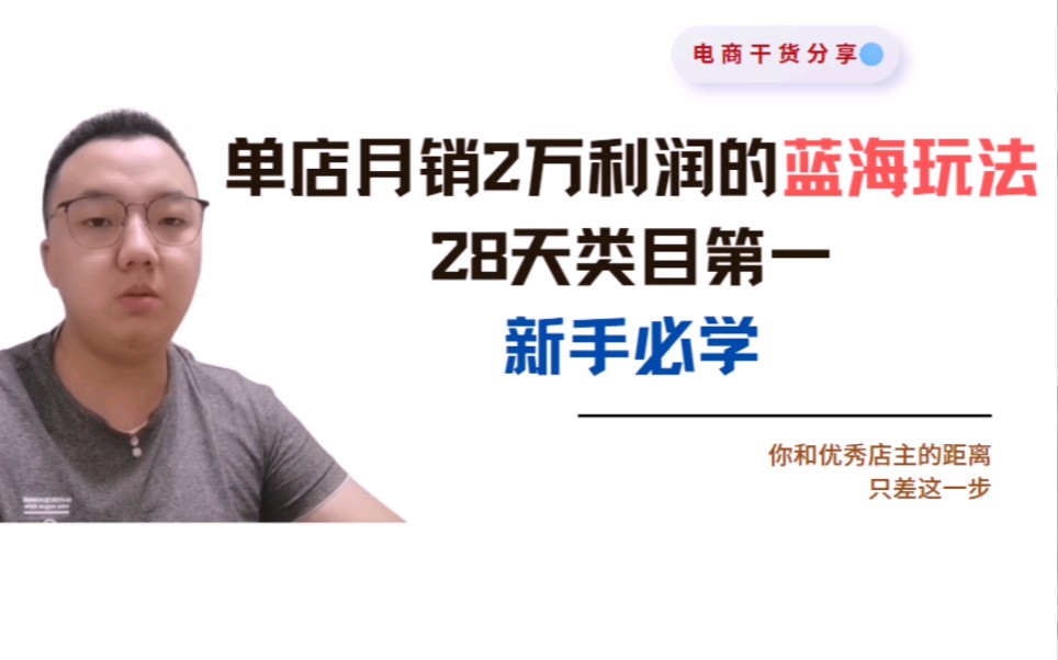 单店月销2万利润的蓝海玩法,28天类目第一,新手必学!哔哩哔哩bilibili