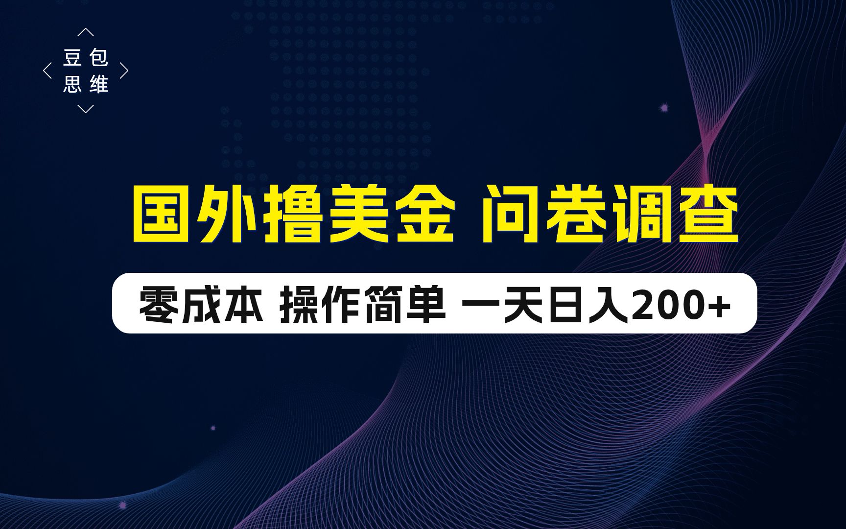 國外零擼美金項目,海外問卷調查,輕鬆日賺60美金項目,0成本,人人可做