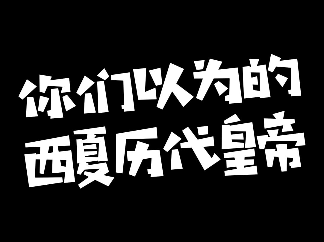 这是你们以为的西夏历代皇帝吗?哔哩哔哩bilibili