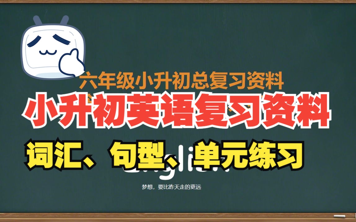 六年级小升初总复习资料(含词汇、句型、单元练习)哔哩哔哩bilibili