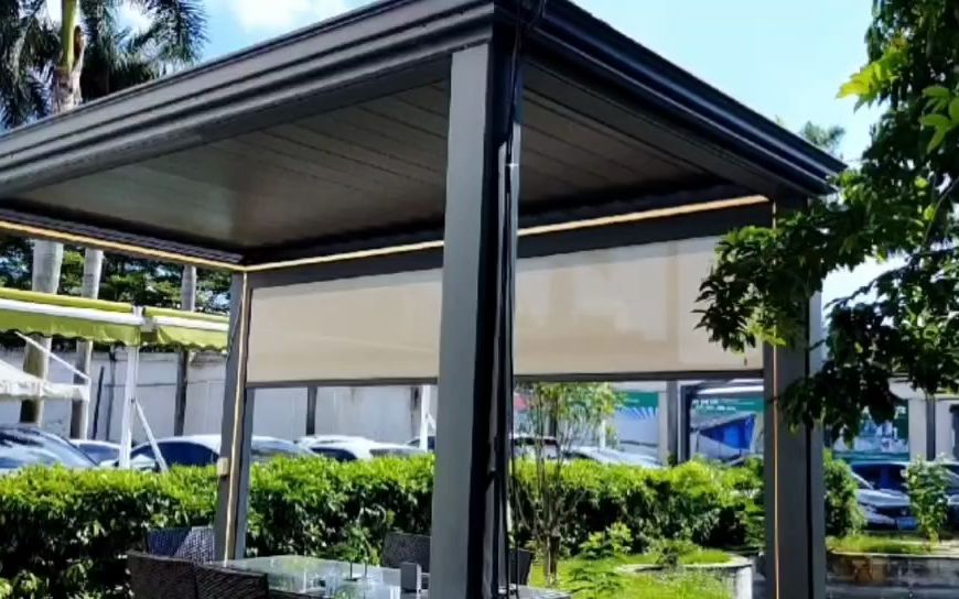 深圳灏丽智能防风遮阳帘_深圳翻版凉亭__深圳防风遮阳帘厂家_深圳中空