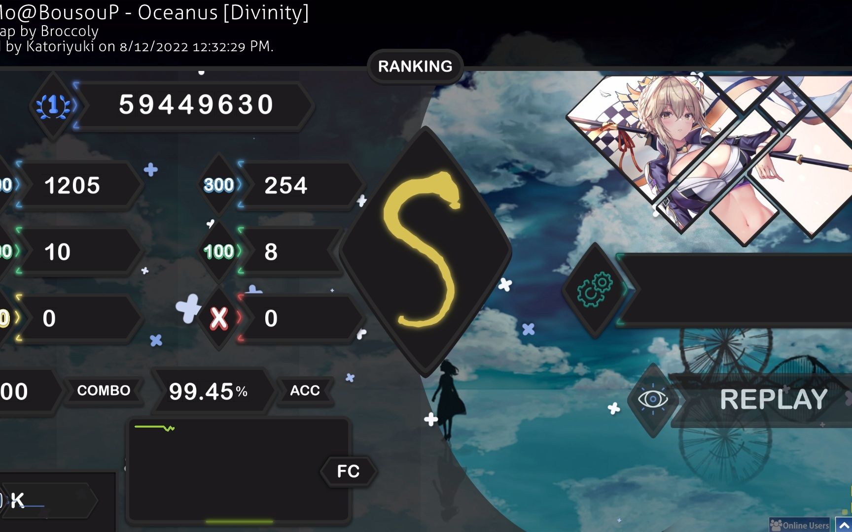 [图]萌新Oceanus主难FC 366pp 终于把两年前的坑填了