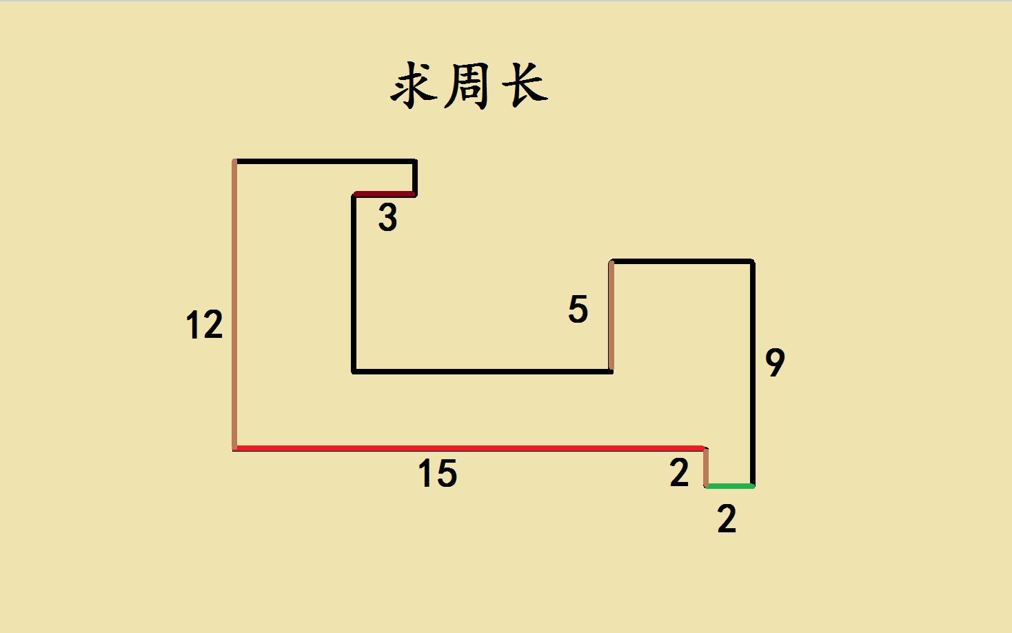 复杂图形求周长,用标向法,轻松搞定