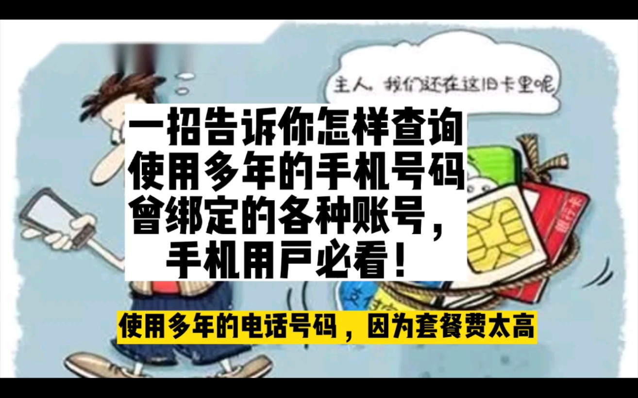 一招告诉你怎样查询使用多年的手机号码曾绑定的各种账号,#手机用户必看!拥有珍爱囊#爱情地久天长!哔哩哔哩bilibili