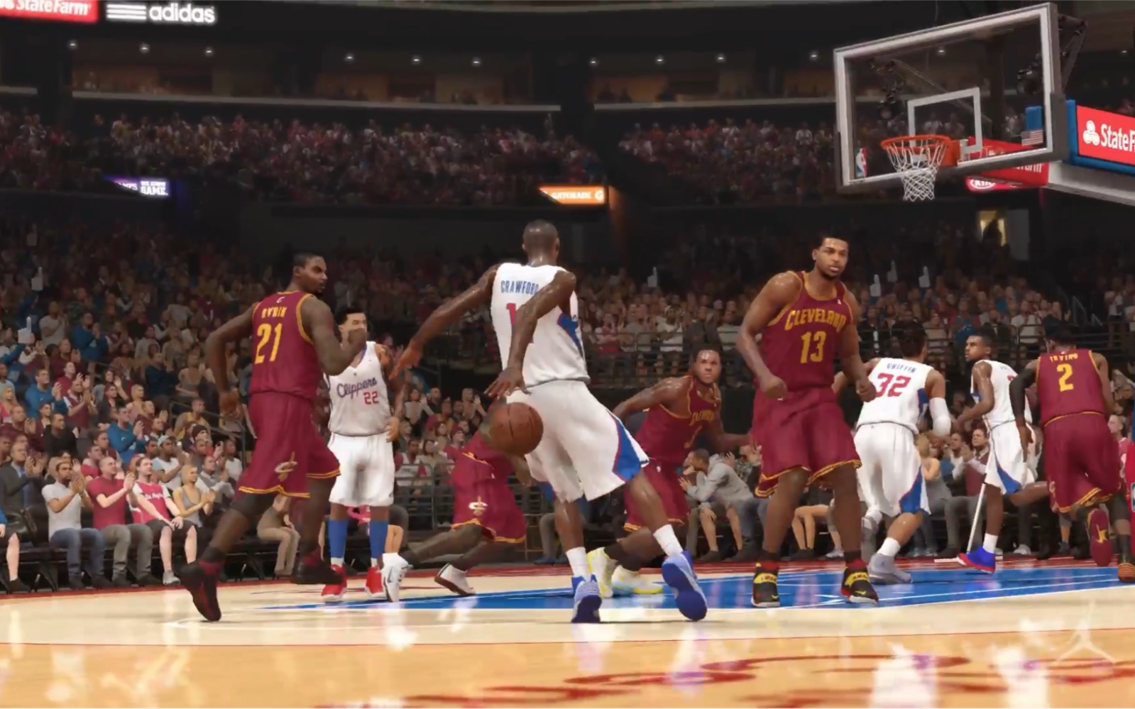 nba2k14克拉福德,独特的背后运球