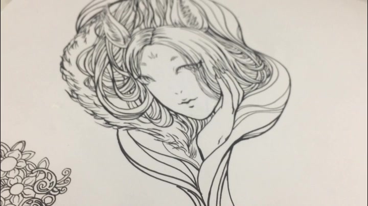 【古风插画】画美女,流畅线条的运用哔哩哔哩bilibili