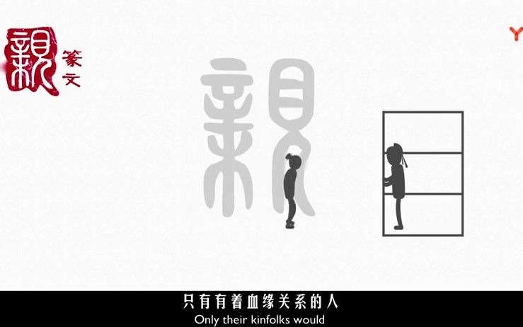 [图]漢字裡的中國人之“亲”字。《说文解字》 親：至也。从見。?聲。