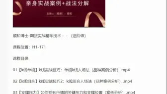 顺和博士-期货实战精华技术－－（进阶级）