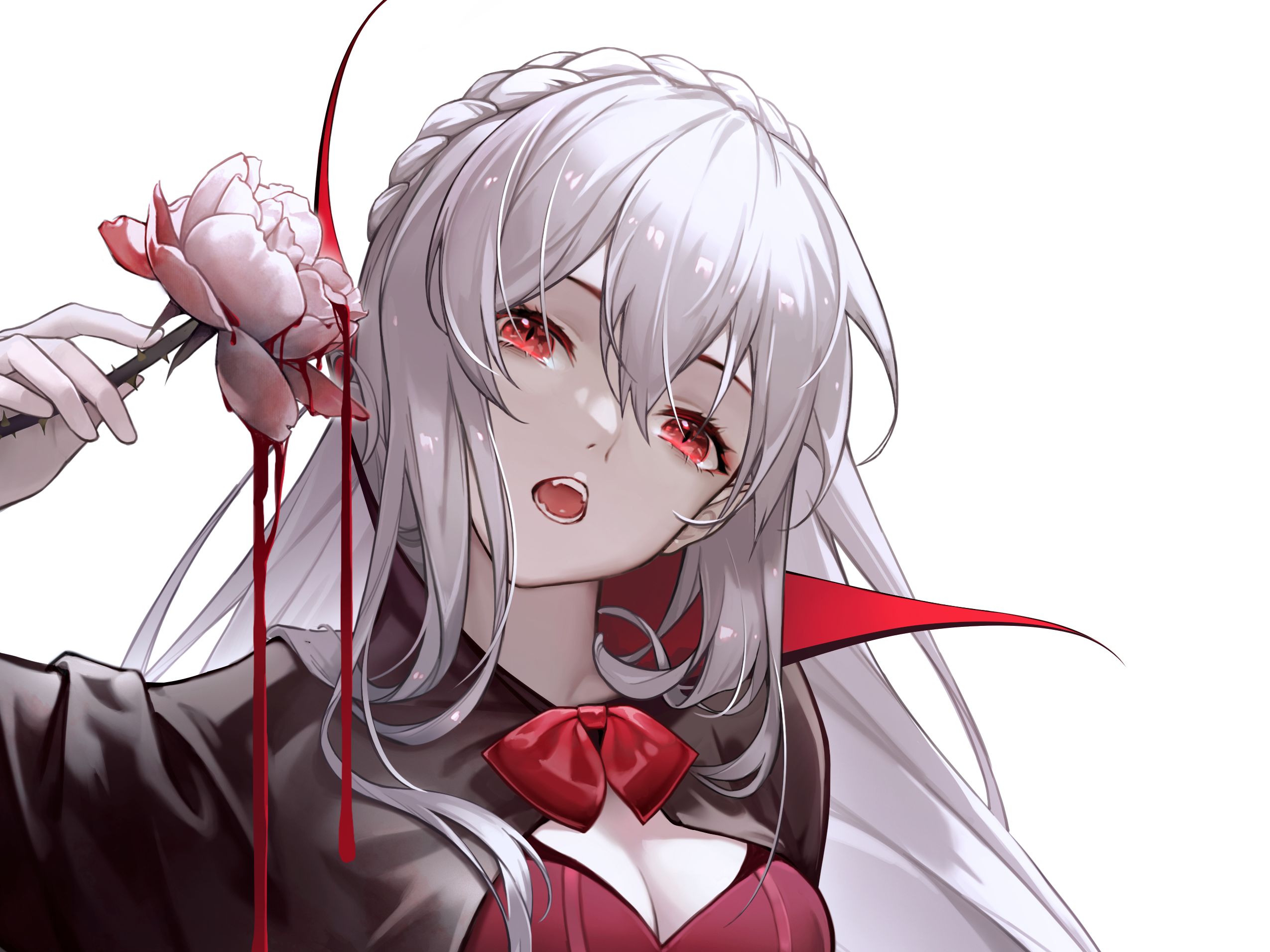 白毛红瞳吸血鬼(明日方舟华法琳壁纸)