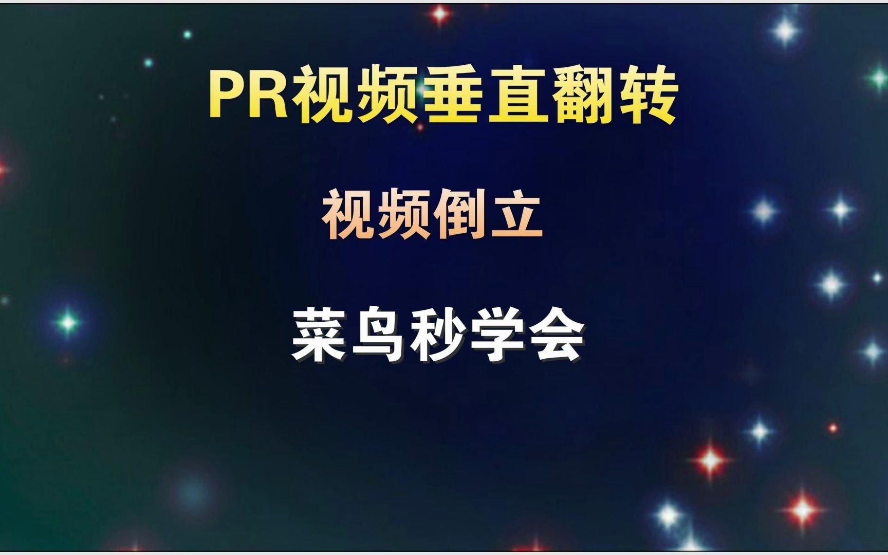 PR如何让视频垂直翻转,1分钟就能学会,教程通俗易懂哔哩哔哩bilibili