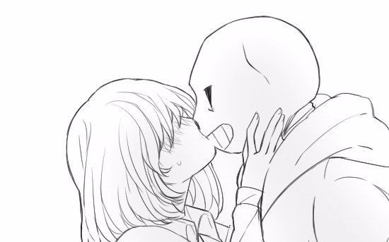 尝试亲吻sansundertale迷你漫画