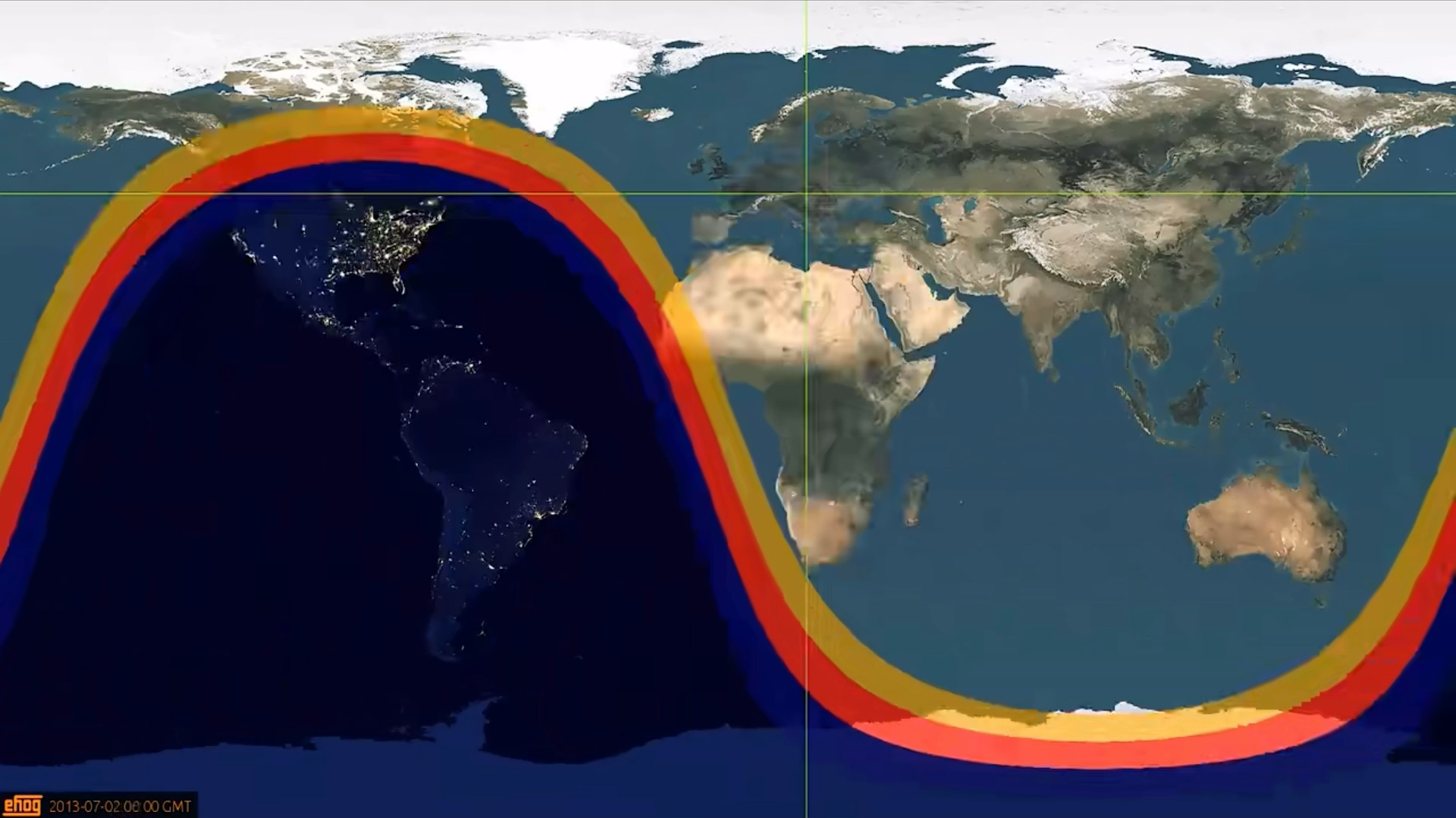 【地理地图】2013年地球昼夜交替的年度循环