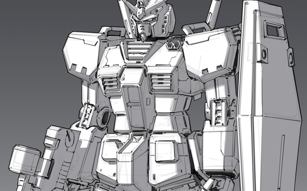 rx78透视线稿练习