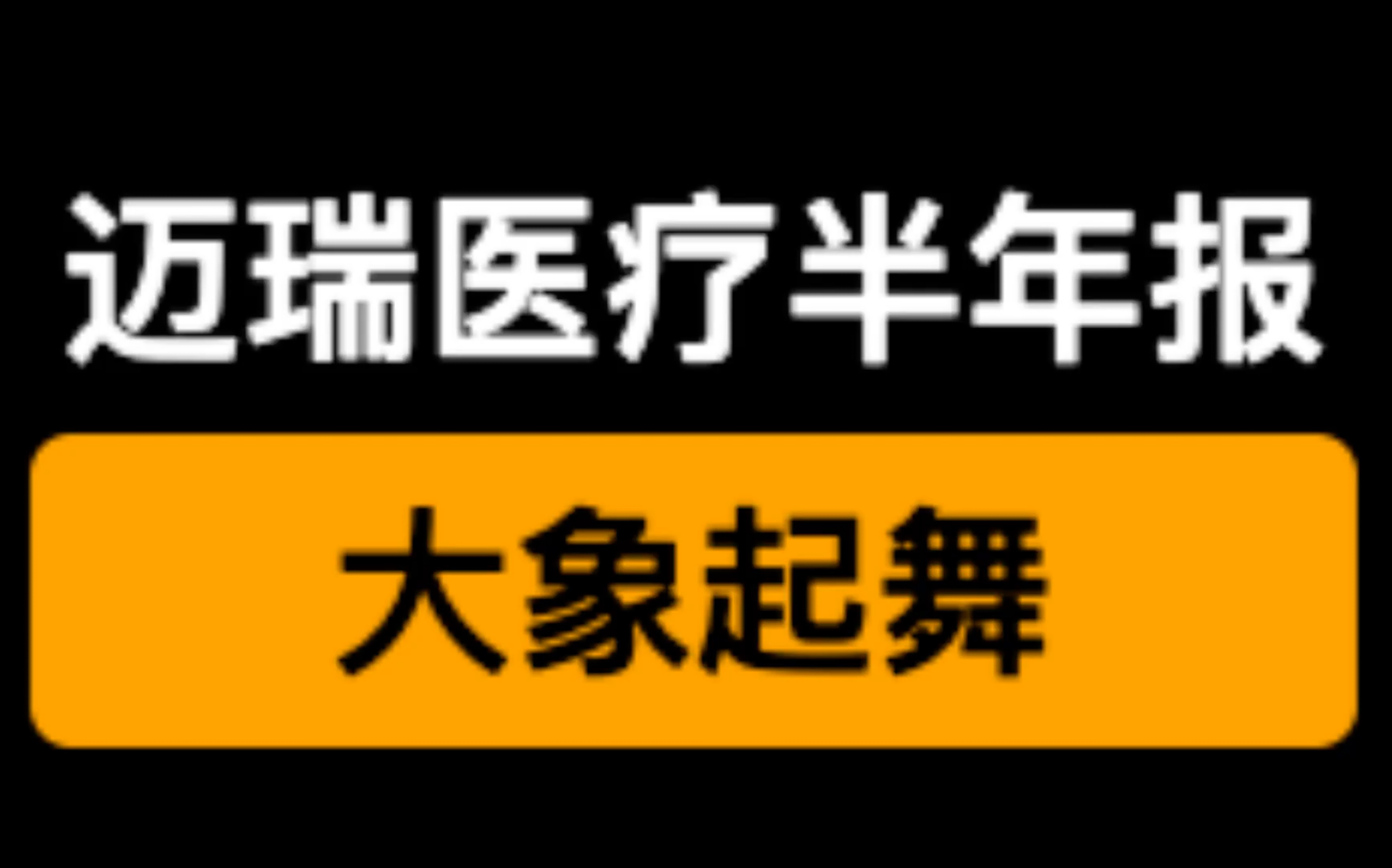 迈瑞医疗2023半年报:大象起舞哔哩哔哩bilibili