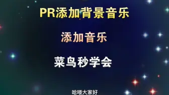 PR添加背景音乐，菜鸟2分钟就能学会，教程通俗易懂