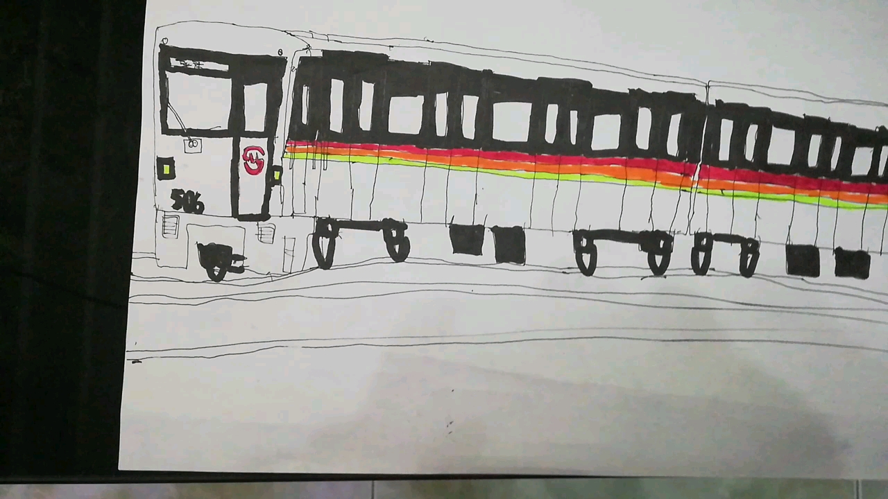 画出来的上海地铁5号线番茄炒蛋列车