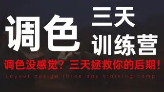 调色没思路？三天训练营，彻底拯救你的摄影后期！！