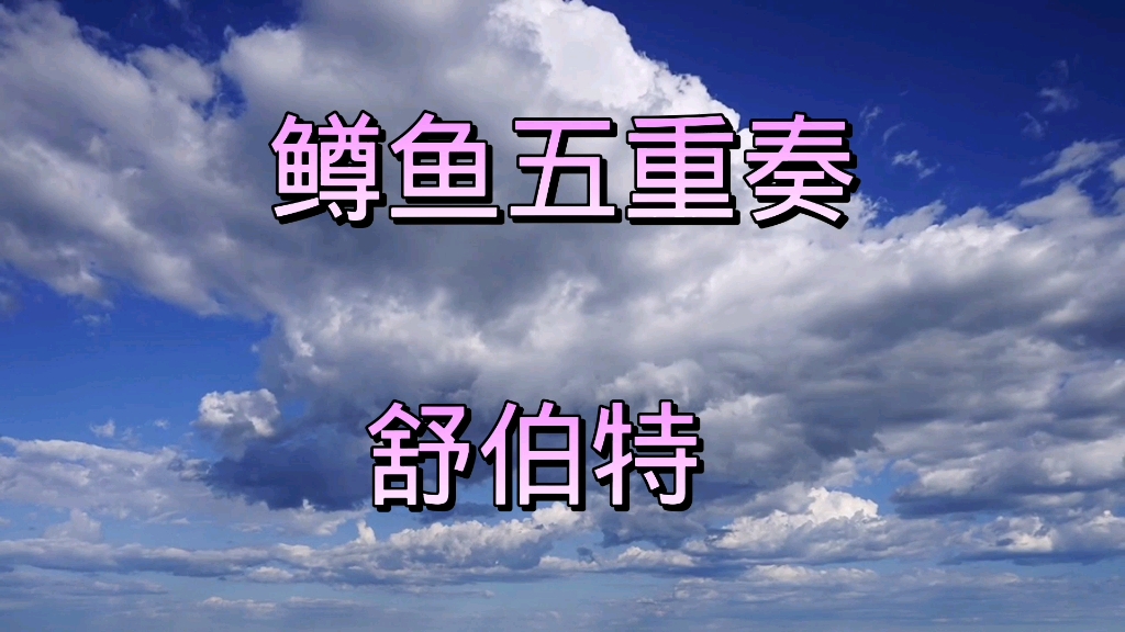 《鳟鱼五重奏》.这首曲子非常适合疗伤,心情不好时候听听,会感到特别舒服哔哩哔哩bilibili