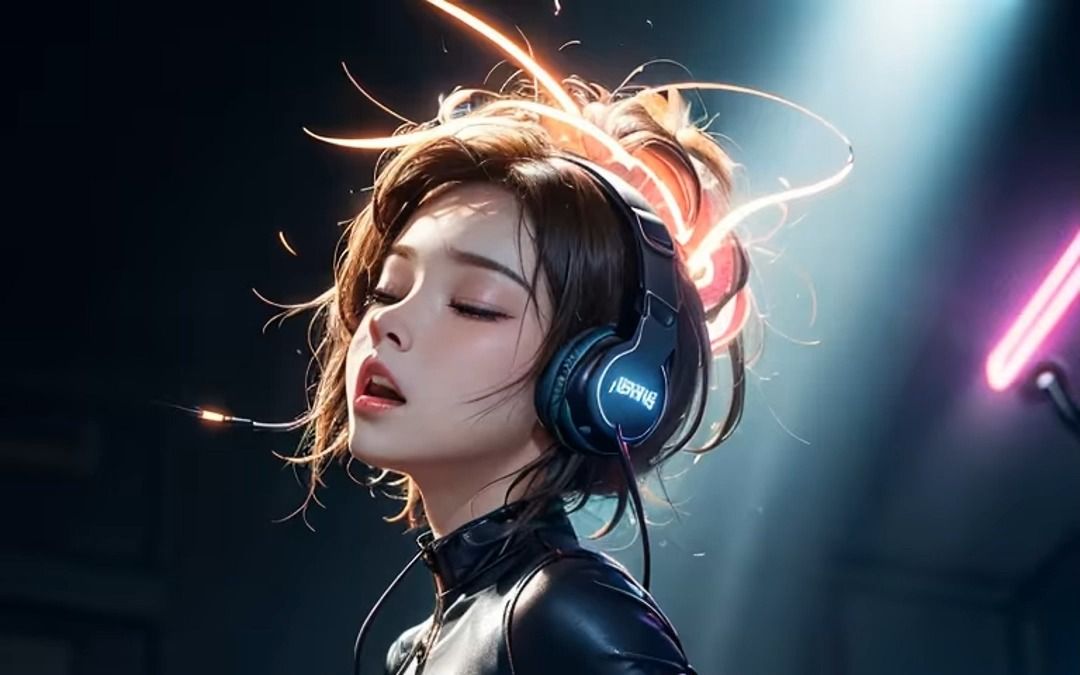 会打蝶的dj小姐姐看起来青春洋溢