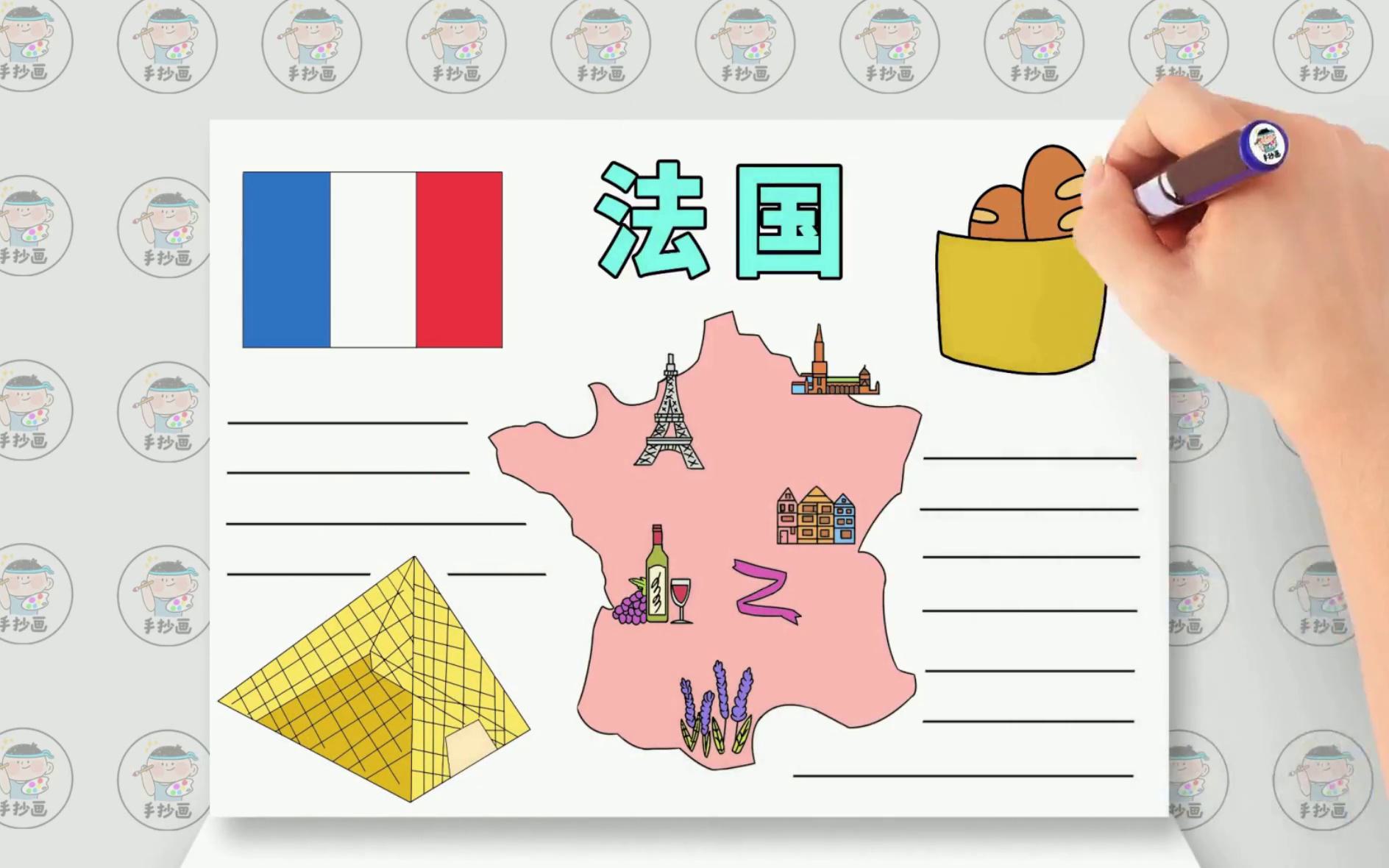 法国手抄报绘制全攻略,简单易学,让你轻松成为手抄报创作高手!91
