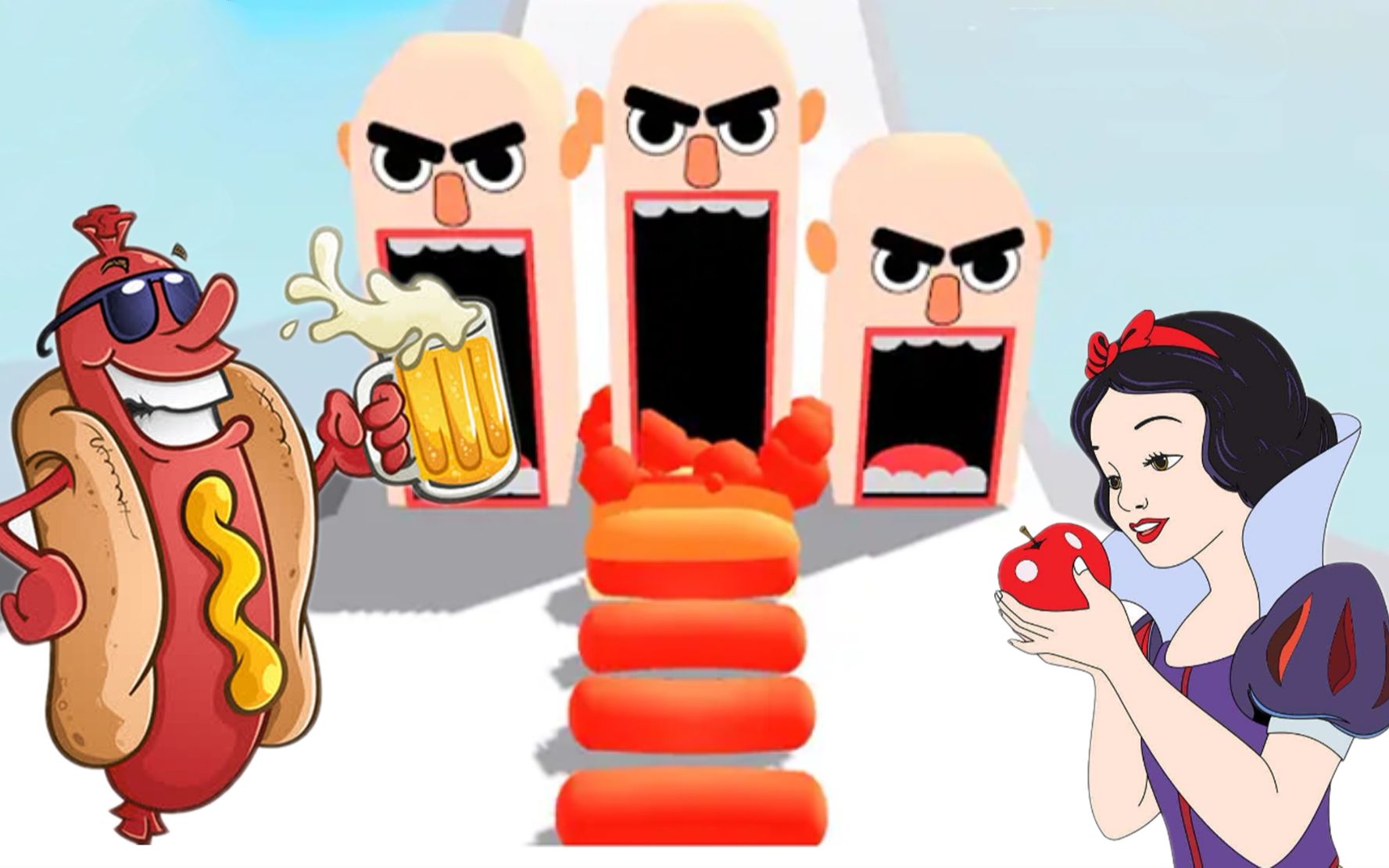 吃货冲冲冲:白雪的热狗汉堡被强盗吃光了,餐厅倒闭了!