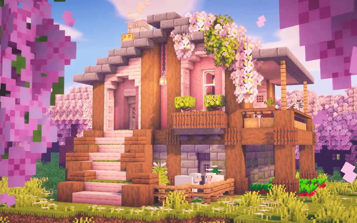 [minecraft] 建造一个樱花木生存房屋( zaypixel)230624