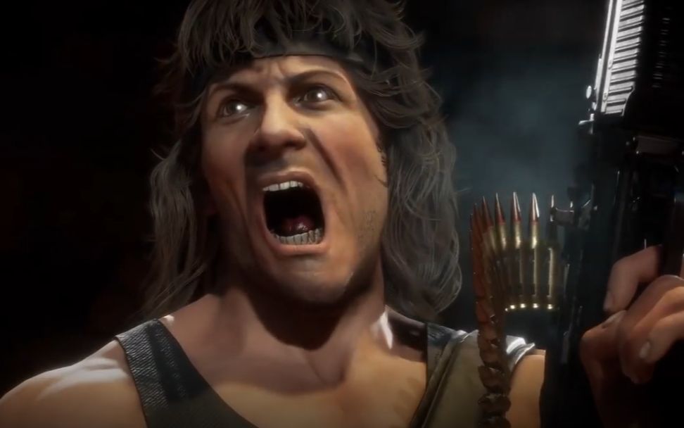 真人快打11dlc角色兰博rambo实机全技能展示