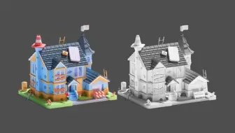 【3dmax建模】新手练习场景房子模型制作，适合零基础的3dmax场景建模教学！